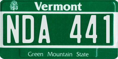 VT license plate NDA441