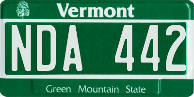 VT license plate NDA442