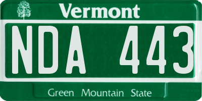 VT license plate NDA443