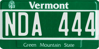 VT license plate NDA444