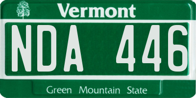VT license plate NDA446