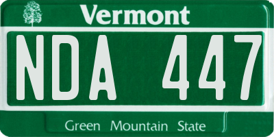 VT license plate NDA447