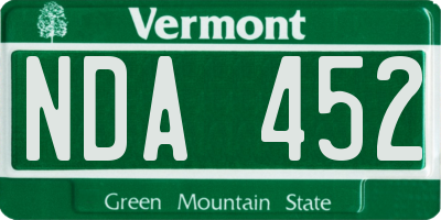 VT license plate NDA452
