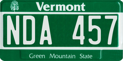VT license plate NDA457