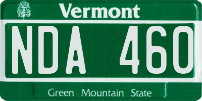 VT license plate NDA460