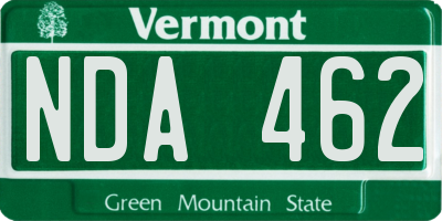 VT license plate NDA462
