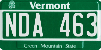 VT license plate NDA463