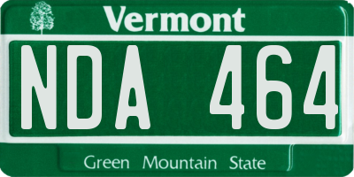 VT license plate NDA464