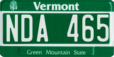 VT license plate NDA465