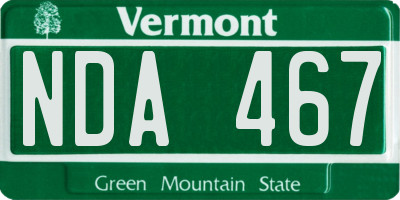 VT license plate NDA467