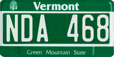VT license plate NDA468