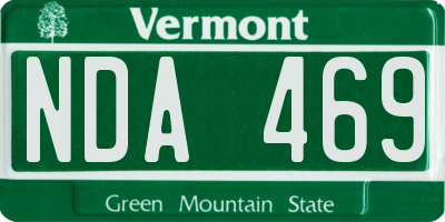 VT license plate NDA469