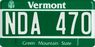 VT license plate NDA470