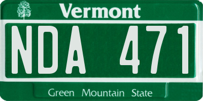 VT license plate NDA471