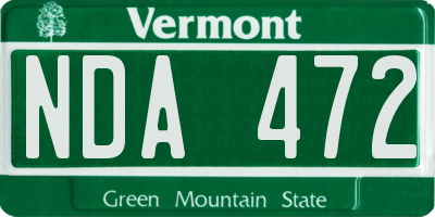 VT license plate NDA472