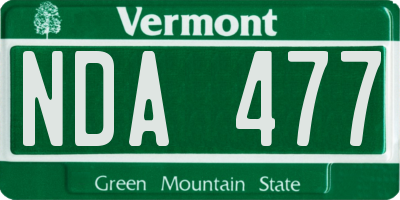 VT license plate NDA477