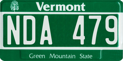 VT license plate NDA479