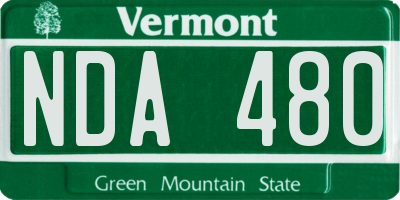VT license plate NDA480