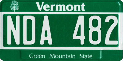 VT license plate NDA482