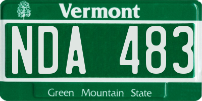 VT license plate NDA483