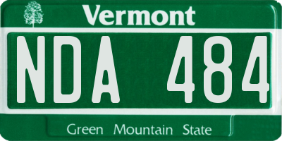 VT license plate NDA484