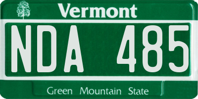 VT license plate NDA485