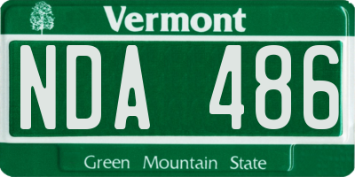VT license plate NDA486