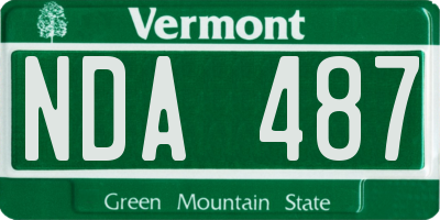 VT license plate NDA487