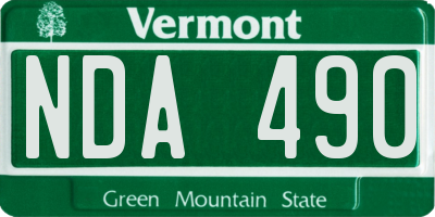 VT license plate NDA490