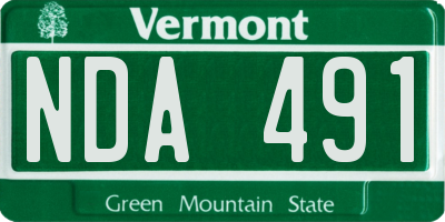 VT license plate NDA491