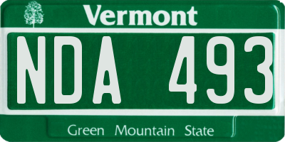 VT license plate NDA493