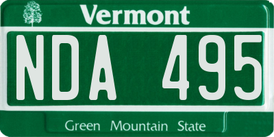 VT license plate NDA495