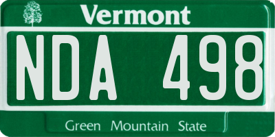VT license plate NDA498