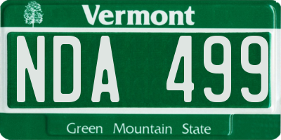 VT license plate NDA499