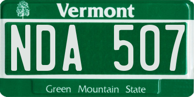 VT license plate NDA507