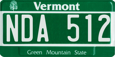 VT license plate NDA512