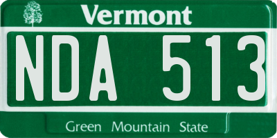VT license plate NDA513