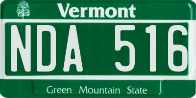 VT license plate NDA516
