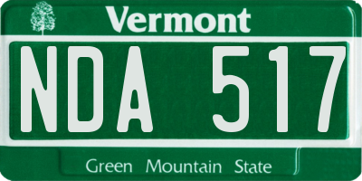 VT license plate NDA517