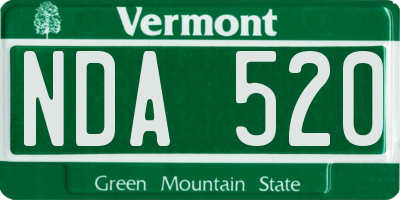VT license plate NDA520
