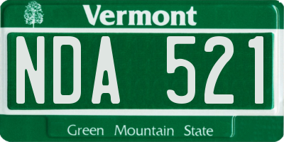 VT license plate NDA521