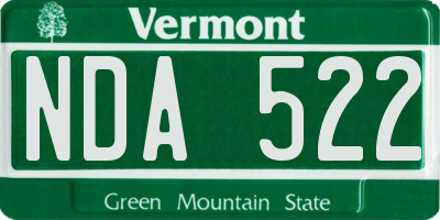 VT license plate NDA522