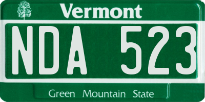 VT license plate NDA523
