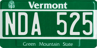 VT license plate NDA525