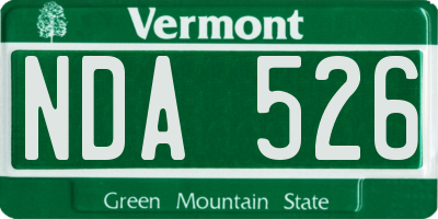 VT license plate NDA526