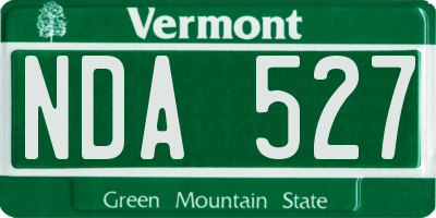VT license plate NDA527