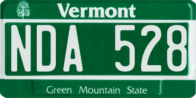 VT license plate NDA528