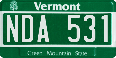 VT license plate NDA531