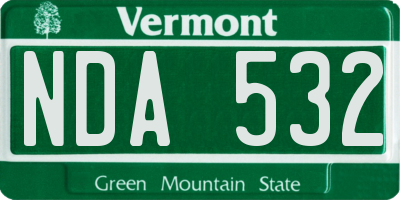 VT license plate NDA532