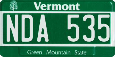 VT license plate NDA535
